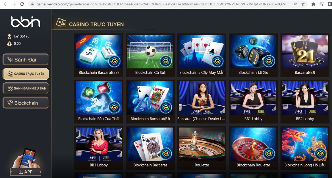 Sảnh Casino Trực Tuyến BBIN Trên LIXI88